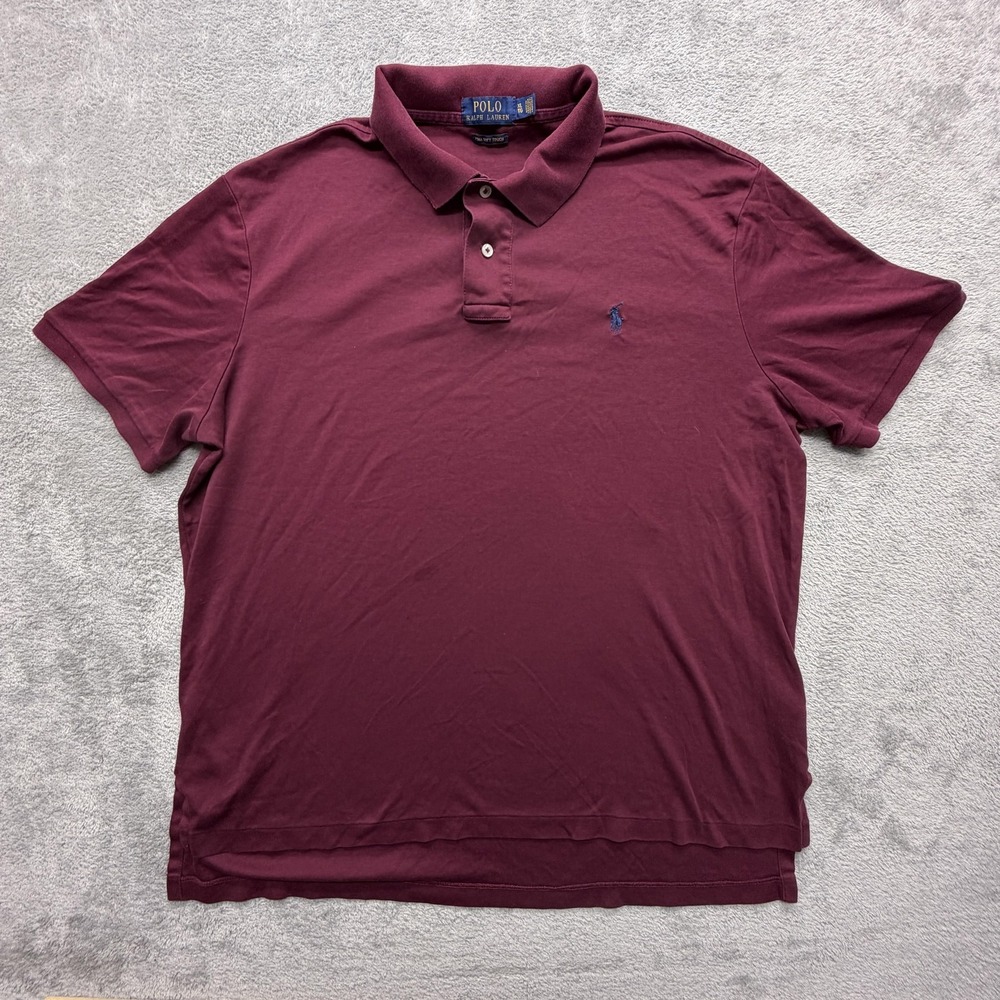 Polo Ralph Lauren Shirt Mens XL Red Pima Soft Touch Polo Classic Logo‎ Cotton